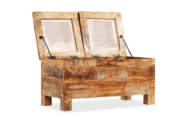Opbevaringsbænk I Massivt Genbrugstræ 80 X 40 X 40 Cm - Brun - Møbler - Stole & lænestole - Bænke - Entrébænk - Entrébænk med opbevaring