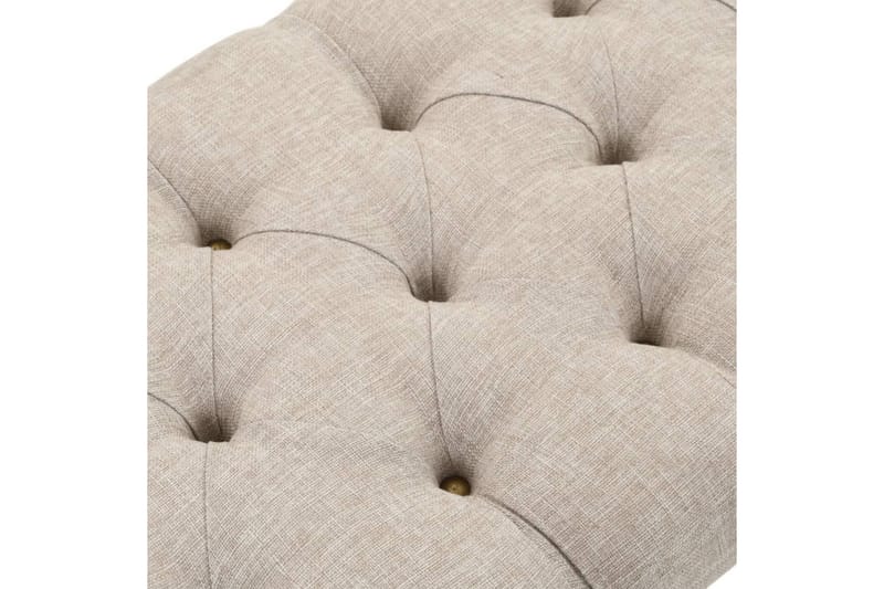 Opbevaringsbænk Massivt Træ Og Stof 103 X 51 X 44 Cm - Creme - Møbler - Stole & lænestole - Bænke - Entrébænk - Entrébænk med opbevaring
