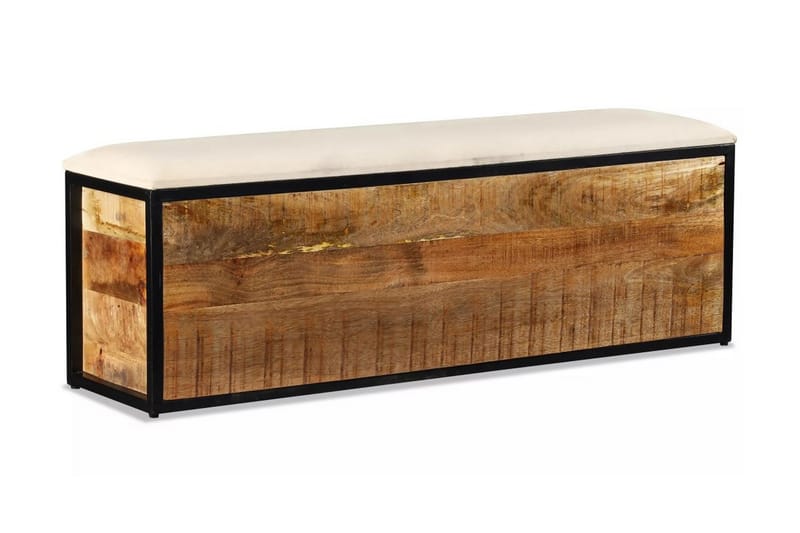 Opbevaringsbænk Med 3 Skuffer I Massivt Mangotræ 120X30X40Cm - Brun - Møbler - Stole & lænestole - Bænke - Entrébænk - Entrébænk med opbevaring