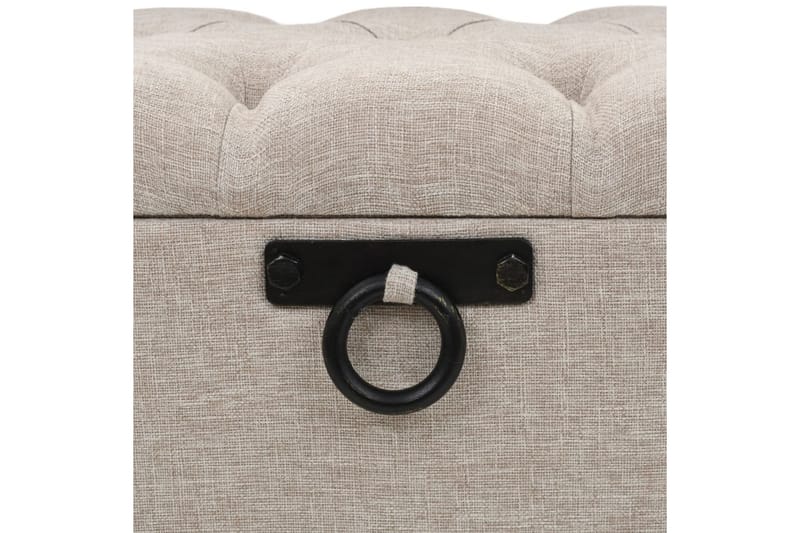 opbevaringsbænk med ryglæn 110 cm stof cremefarvet - Creme - Møbler - Stole & lænestole - Bænke - Bænk med opbevaring