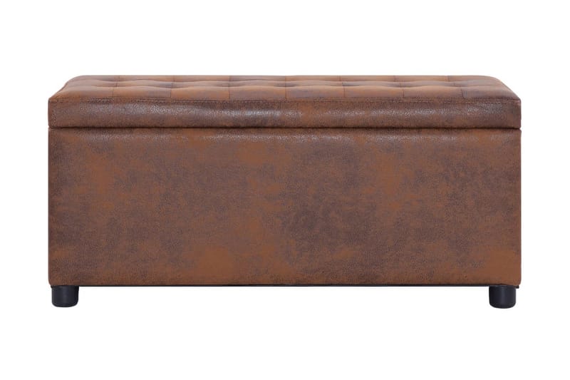 Ottoman Med Opbevaring 87,5 Cm Imiteret Ruskind Brun - Brun - Møbler - Stole & lænestole - Bænke - Entrébænk - Entrébænk med opbevaring