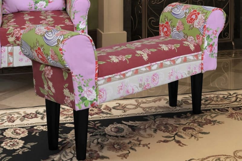 Patchwork Bænk I Blomsterdesign - Flerfarvet - Møbler - Stole & lænestole - Bænke - Entrébænk