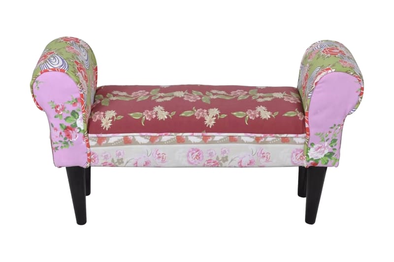 Patchwork Bænk I Blomsterdesign - Flerfarvet - Møbler - Stole & lænestole - Bænke - Entrébænk
