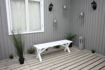 Scottsdale Bænk 140 cm Hvid - KWA - Møbler - Stole & lænestole - Bænke - Entrébænk