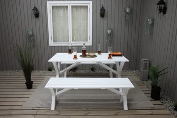 Scottsdale Bænk 140 cm Hvid - KWA - Møbler - Stole & lænestole - Bænke - Entrébænk