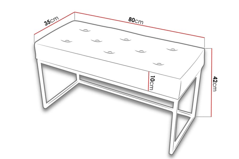 Sego  Puf 80x35x42 cm - Entrébænk - Bænke