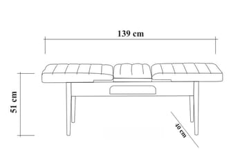 Shundrea Bænk 51 cm - Hvid - Møbler - Stole & lænestole - Bænke - Entrébænk