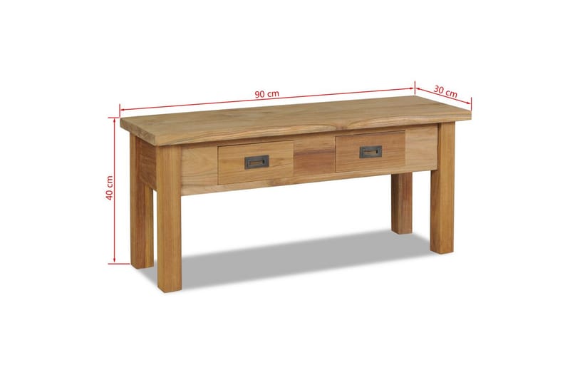 Skænk Massivt Teaktræ 90 X 30 X 40 Cm - Brun - Møbler - Stole & lænestole - Bænke - Entrébænk - Entrébænk med opbevaring
