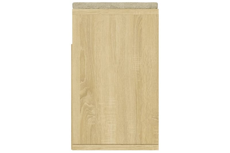 skobænk med hynde 104x30x49 cm spånplade sonoma-eg - Brun - Møbler - Stole & lænestole - Bænke - Skohylde med bænk