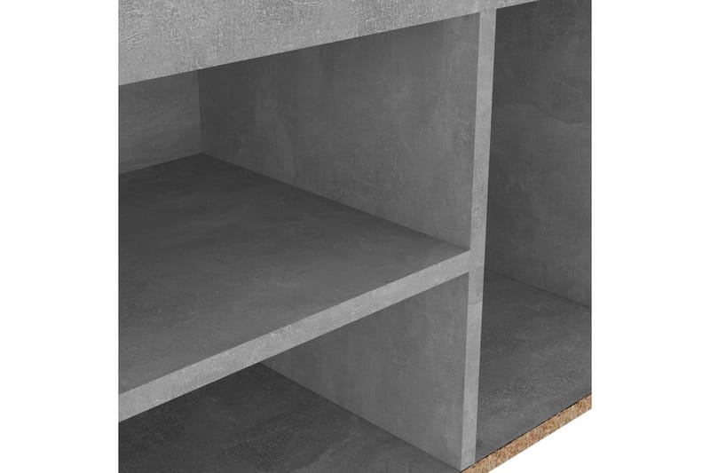 skobænk med hynde 80x30x47 cm spånplade betongrå - Grå - Entréopbevaring - Skohylde med bænk