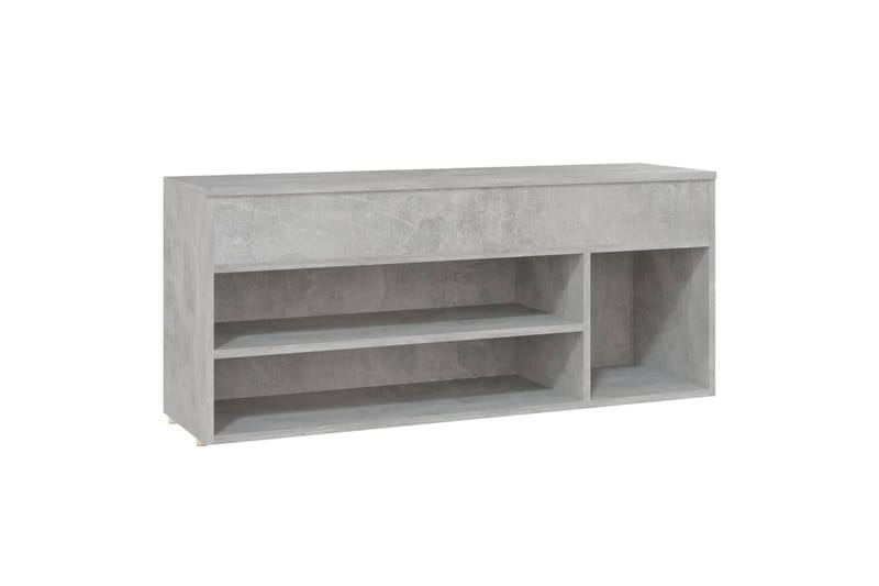 skobænk 105x30x45 cm spånplade betongrå - Grå - Møbler - Stole & lænestole - Bænke - Skohylde med bænk