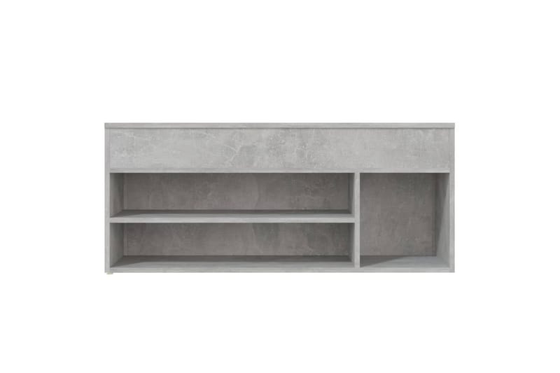 skobænk 105x30x45 cm spånplade betongrå - Grå - Møbler - Stole & lænestole - Bænke - Skohylde med bænk