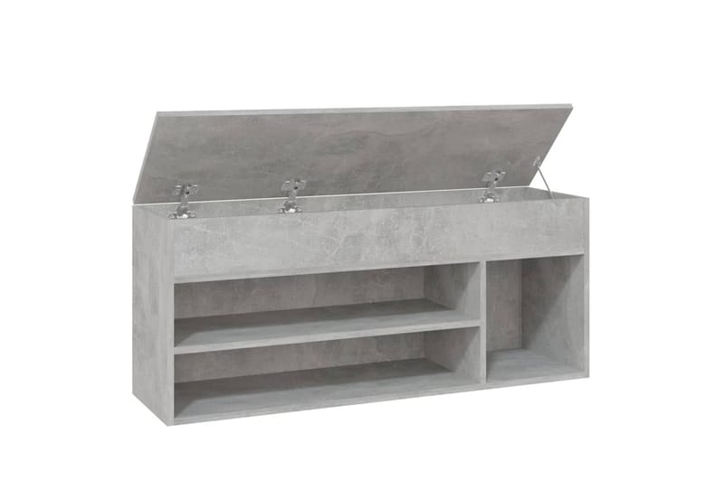 skobænk 105x30x45 cm spånplade betongrå - Grå - Møbler - Stole & lænestole - Bænke - Skohylde med bænk