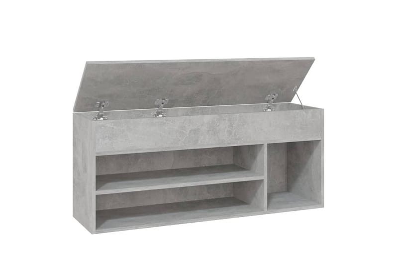skobænk 105x30x45 cm spånplade betongrå - Grå - Entréopbevaring - Skohylde med bænk