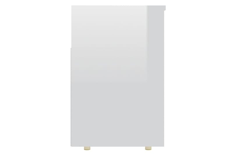 skobænk 105x30x45 cm spånplade hvid højglans - Hvid - Entréopbevaring - Skohylde med bænk