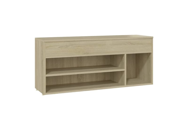 skobænk 105x30x45 cm spånplade sonoma-eg - Brun - Møbler - Stole & lænestole - Bænke - Skohylde med bænk