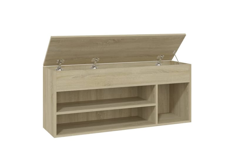 skobænk 105x30x45 cm spånplade sonoma-eg - Brun - Møbler - Stole & lænestole - Bænke - Skohylde med bænk