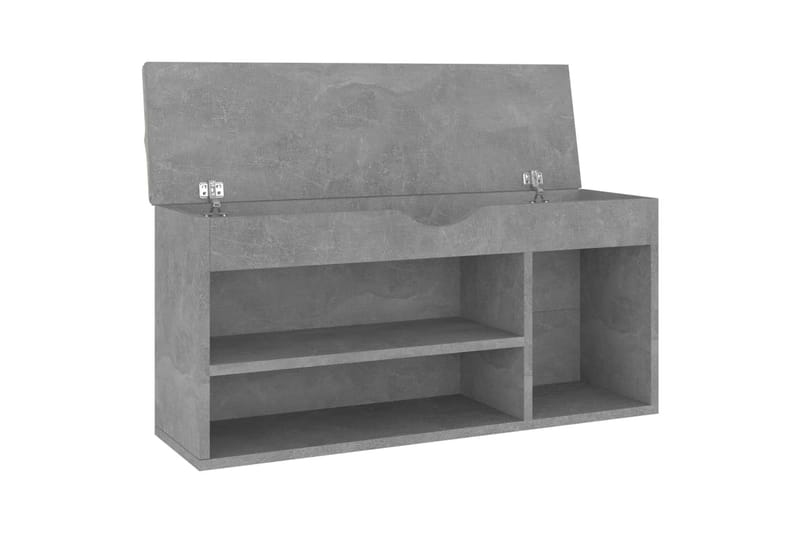 skobænk med hynde 104x30x49 cm spånplade betongrå - Grå - Møbler - Stole & lænestole - Bænke - Skohylde med bænk