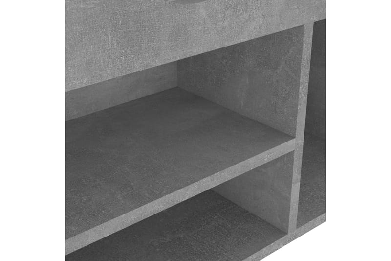 skobænk med hynde 104x30x49 cm spånplade betongrå - Grå - Entréopbevaring - Skohylde med bænk