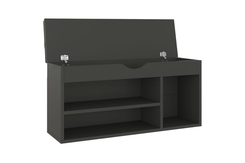 skobænk med hynde 104x30x49 cm spånplade grå - Grå - Møbler - Stole & lænestole - Bænke - Skohylde med bænk