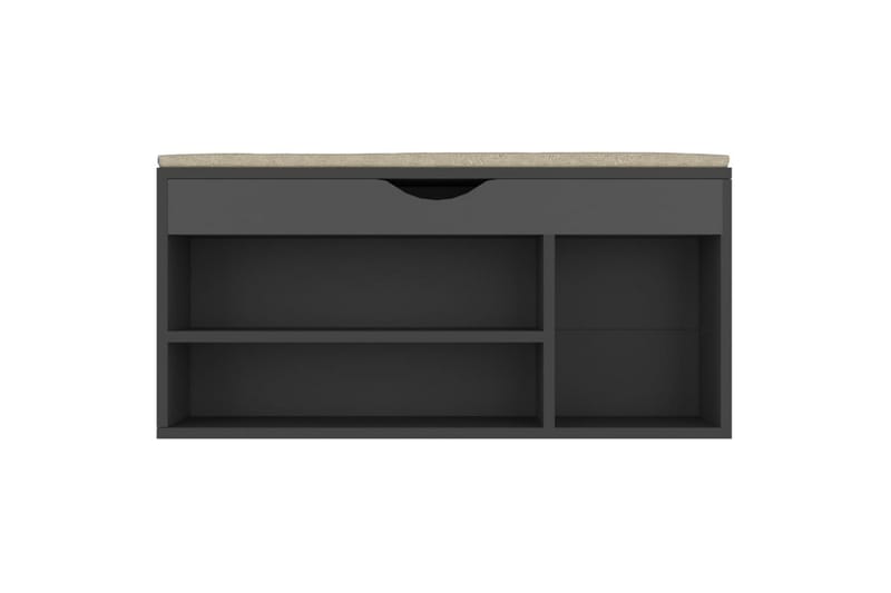 skobænk med hynde 104x30x49 cm spånplade grå - Grå - Møbler - Stole & lænestole - Bænke - Skohylde med bænk