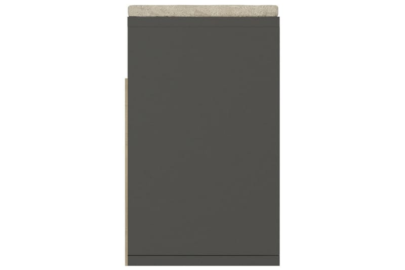 skobænk med hynde 104x30x49 cm spånplade grå - Grå - Entréopbevaring - Skohylde med bænk