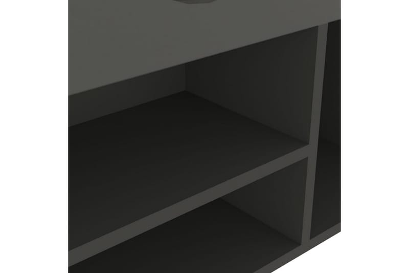 skobænk med hynde 104x30x49 cm spånplade grå - Grå - Entréopbevaring - Skohylde med bænk