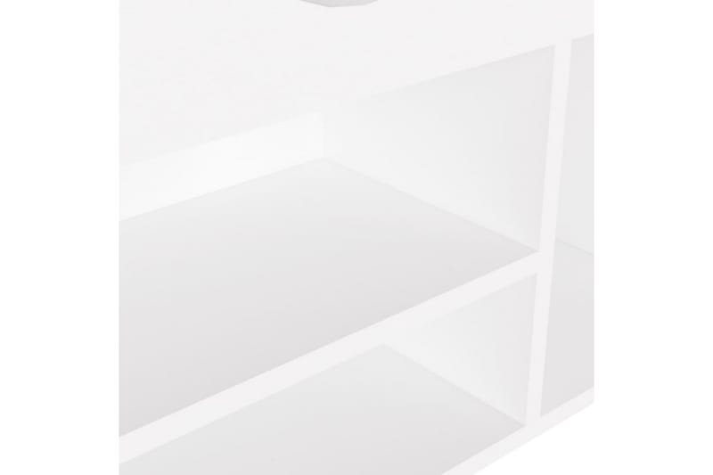 skobænk med hynde 104x30x49 cm spånplade hvid - Hvid - Entréopbevaring - Skohylde med bænk