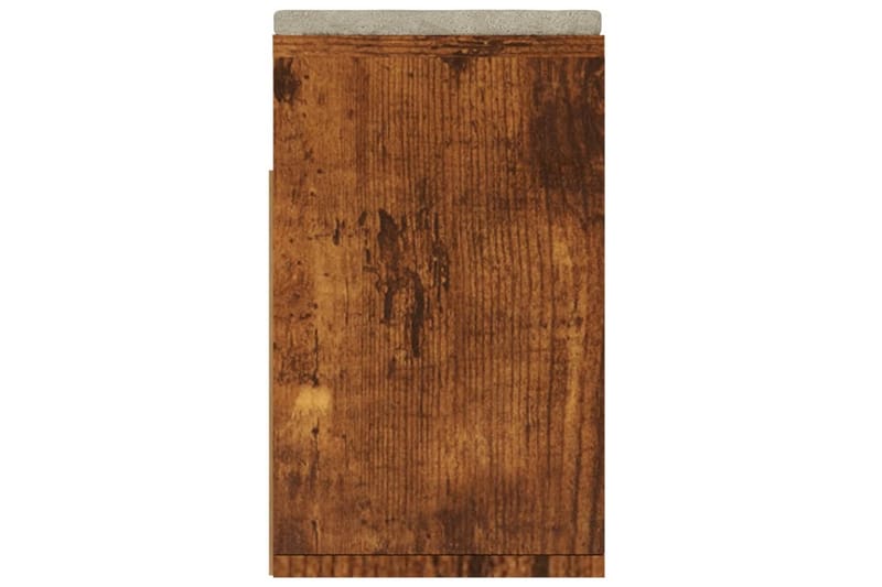 skobænk med hynde 104x30x49 cm spånplade røget egetræsfarve - Brun - Møbler - Stole & lænestole - Bænke - Skohylde med bænk