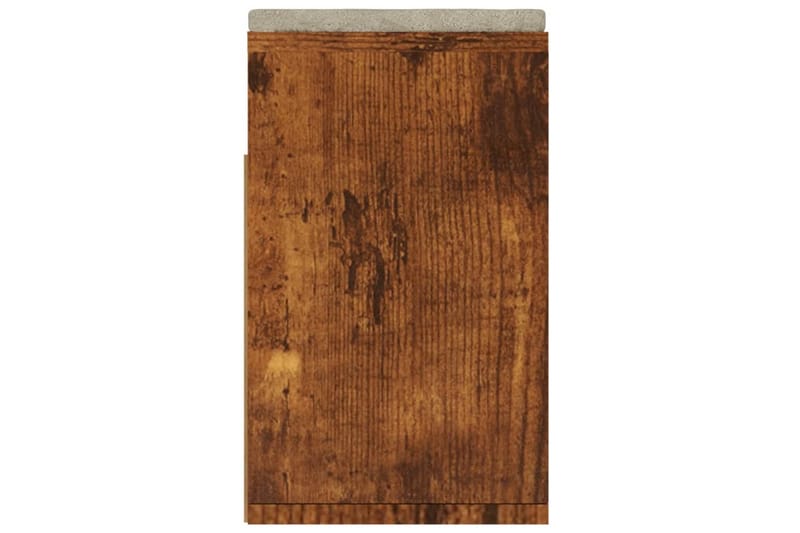skobænk med hynde 104x30x49 cm spånplade røget egetræsfarve - Brun - Entréopbevaring - Skohylde med bænk