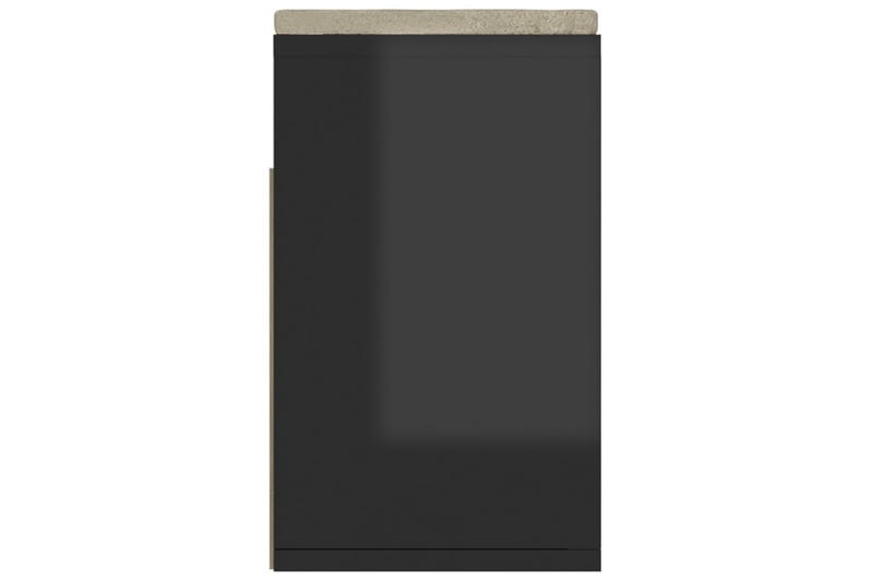 skobænk med hynde 104x30x49 cm spånplade sort højglans - Sort - Møbler - Stole & lænestole - Bænke - Skohylde med bænk