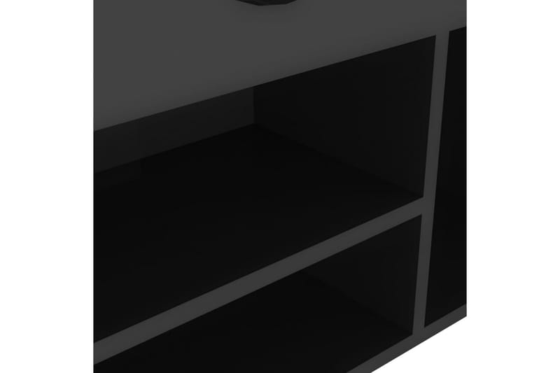 skobænk med hynde 104x30x49 cm spånplade sort højglans - Sort - Entréopbevaring - Skohylde med bænk