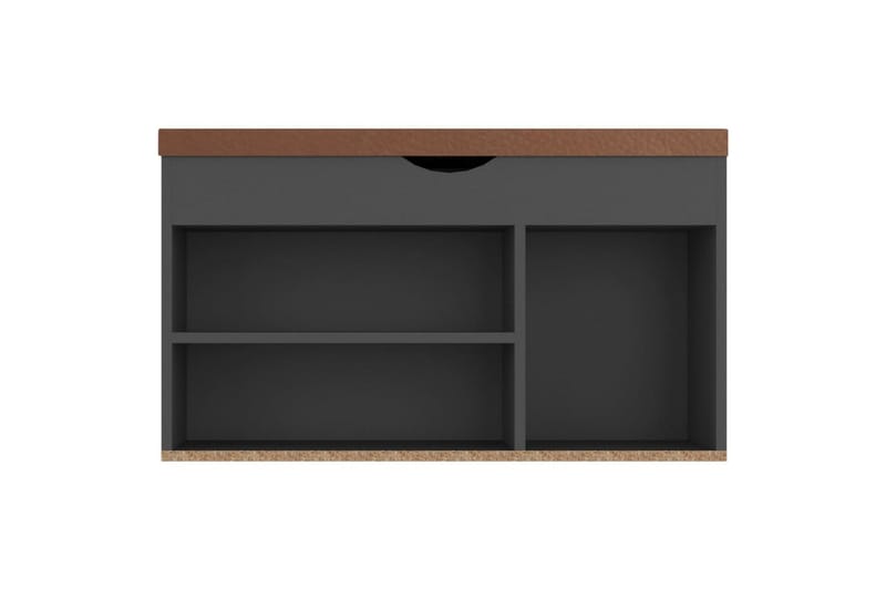 skobænk med hynde 80x30x47 cm spånplade grå - Grå - Møbler - Stole & lænestole - Bænke - Skohylde med bænk