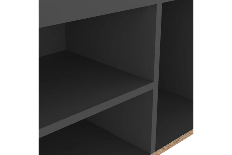 skobænk med hynde 80x30x47 cm spånplade grå - Grå - Entréopbevaring - Skohylde med bænk