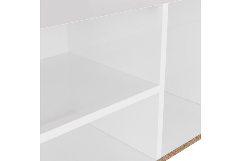 skobænk med hynde 80x30x47 cm spånplade hvid højglans - Hvid - Møbler - Stole & lænestole - Bænke - Skohylde med bænk