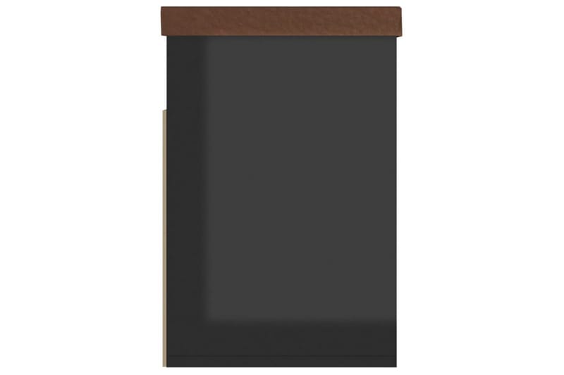 skobænk med hynde 80x30x47 cm spånplade sort højglans - Sort - Møbler - Stole & lænestole - Bænke - Skohylde med bænk