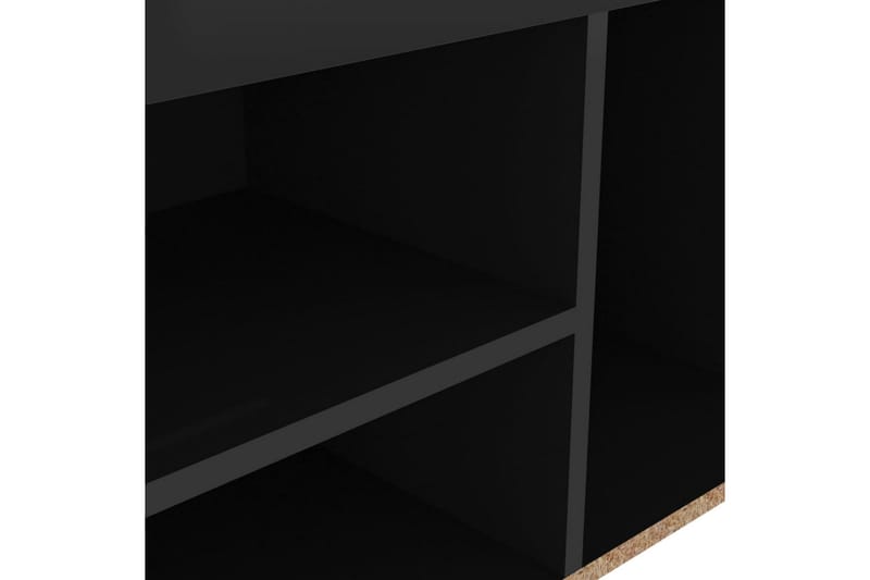 skobænk med hynde 80x30x47 cm spånplade sort højglans - Sort - Møbler - Stole & lænestole - Bænke - Skohylde med bænk