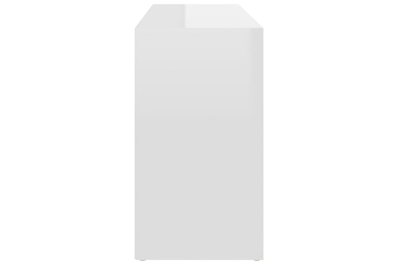 skoreol 103x30x54,5 cm spånplade hvid højglans - Hvid - Entréopbevaring - Skohylde med bænk