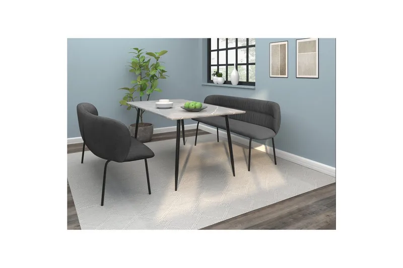 Spisebordsbænk Casey Grå - Grå - Møbler - Stole & lænestole - Bænke