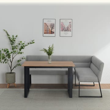 Spisebordsbænk Loft24 Stafford Lysegrå Hjørnebænk - Lysegrå - Møbler - Stole & lænestole - Bænke