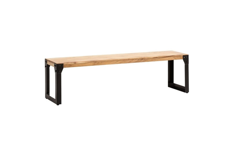 Spisebordsbænk Wohnling massivt træ industriel stil med metalben 180 cm - 180 cm - Møbler - Stole & lænestole - Bænke - Entrébænk