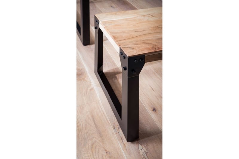 Spisebordsbænk Wohnling massivt træ industriel stil med metalben 180 cm - 180 cm - Møbler - Stole & lænestole - Bænke - Entrébænk