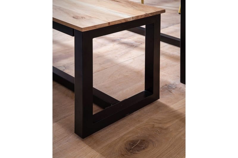 Spisebordsbænk Wohnling massivt træ industriloftstil med metalben 160 cm - 160 cm - Møbler - Stole & lænestole - Bænke - Entrébænk
