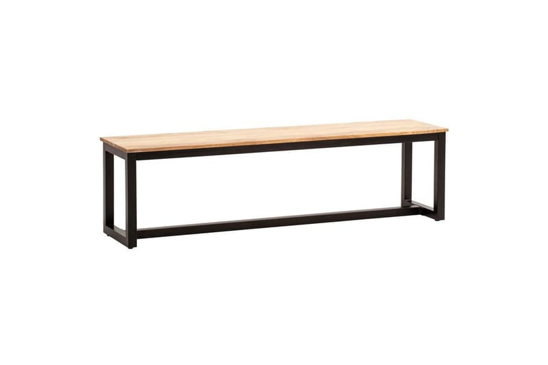 Spisebordsbænk Wohnling massivt træ industriloftstil med metalben 160 cm, 160 cm