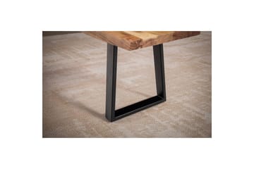 Spisebordsbænk Wohnling Massivt træ med metalben trækant landstil Sort, Lige, 140 cm - Sort, Lige, 140 cm - Møbler - Stole & lænestole - Bænke - Entrébænk