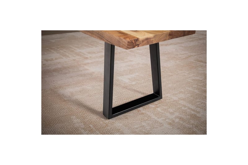Spisebordsbænk Wohnling Massivt træ med metalben trækant landstil Sort, Lige, 160 cm - Sort, Lige, 160 cm - Møbler - Borde - Spisebord og køkkenbord