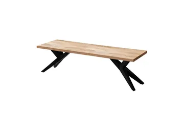 Spisebordsbænk Wohnling massivt træ moderne loftstil med metalben 120 cm - 120 cm - Møbler - Stole & lænestole - Bænke - Entrébænk