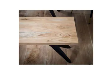 Spisebordsbænk Wohnling massivt træ moderne loftstil med metalben 120 cm - 120 cm - Møbler - Stole & lænestole - Bænke - Entrébænk