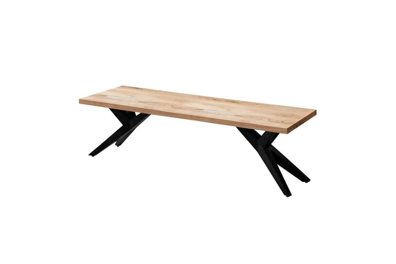 Spisebordsbænk Wohnling massivt træ moderne loftstil med metalben 175 cm - 175 cm - Møbler - Stole & lænestole - Bænke - Entrébænk