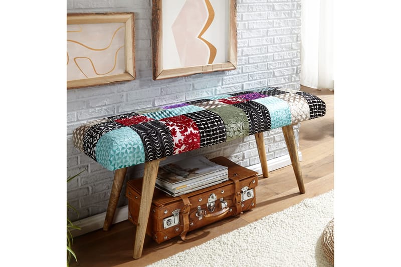 Tultered Bænk 117 cm - Flerfarvet - Møbler - Stole & lænestole - Bænke - Entrébænk